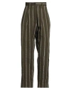 White Sand Woman Pants Military Green Size 2 Viscose, Polyester, Cotton
