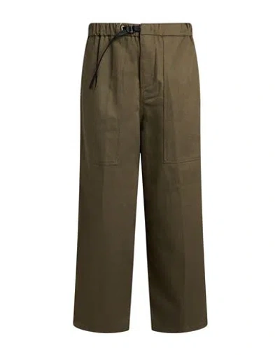 White Sand Woman Pants Military Green Size 8 Cotton, Elastane In Brown