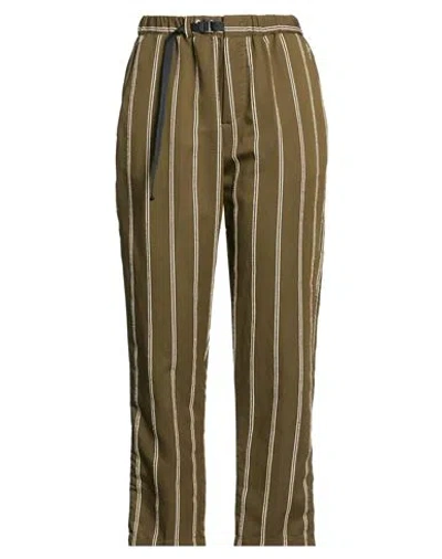 White Sand Woman Pants Military Green Size 8 Viscose, Polyester, Cotton