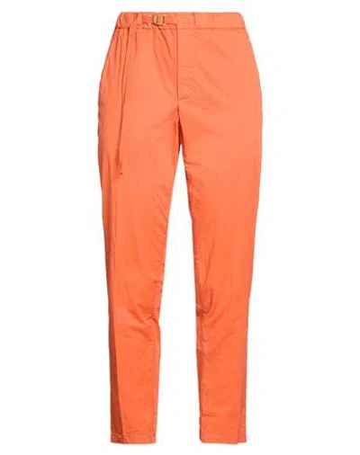 White Sand Woman Pants Orange Size 00 Cotton, Elastane