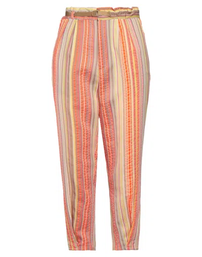 White Sand Pants In Orange