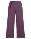 White Sand Woman Pants Purple Size 2 Cotton, Elastane