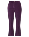 White Sand Woman Pants Purple Size 6 Cotton, Elastane In Purple