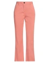 White Sand Woman Pants Salmon Pink Size 2 Linen, Cotton, Elastane
