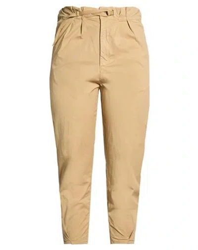 White Sand Woman Pants Sand Size 4 Cotton, Elastane