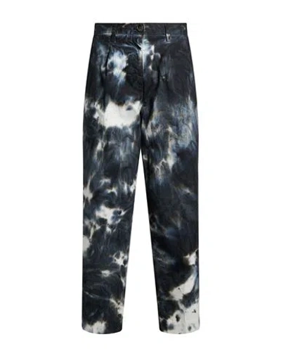 White Sand Woman Pants Slate Blue Size 4 Cotton, Linen, Elastane