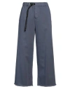 White Sand Woman Pants Slate Blue Size 2 Cotton, Elastane In Blue