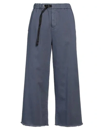 White Sand Woman Pants Slate Blue Size 2 Cotton, Elastane
