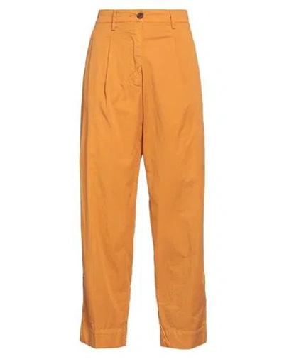White Sand Woman Pants Tan Size 8 Cotton, Elastane In Brown