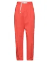 White Sand Pants In Tomato Red