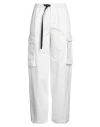 White Sand Woman Pants White Size 6 Cotton, Elastane In White