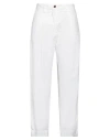 White Sand Woman Pants White Size 8 Cotton, Elastane