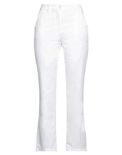 WHITE SAND WHITE SAND WOMAN PANTS WHITE SIZE 8 COTTON, LINEN
