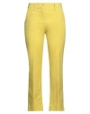 White Sand Woman Pants Yellow Size 4 Cotton, Elastane In Yellow