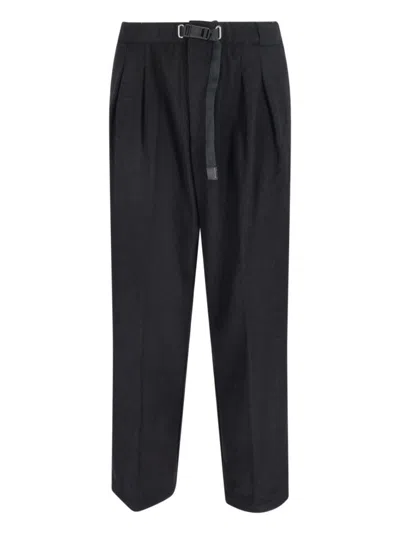 WHITE SAND WOOL-BLEND PANTS - BLACK