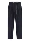 White Sand Buckle Pleated Trousers In Black
