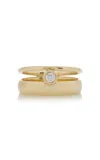 White/space 14k Yellow Gold Diamond Ring