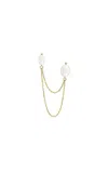 WHITE/SPACE BELLA 14K YELLOW GOLD PEARL SINGLE EARRING