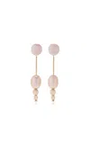 White/space Petite Palazzo 14k Yellow Gold Pearl Earrings In Pink