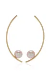 White/space Treviso 14k Yellow Gold Pearl Earrings In Pink