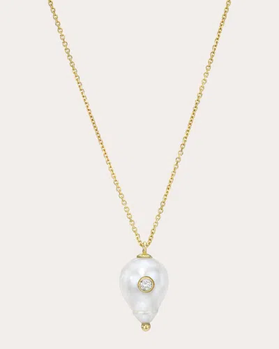 White/space Women's Baby Baroque Diamond Pendant Necklace In White