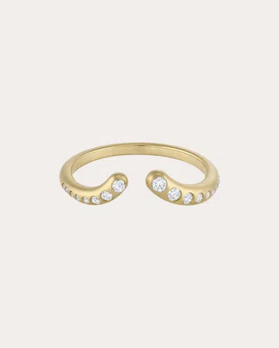 White/space Women's Diamond Nesting Cuff Ring In Gold