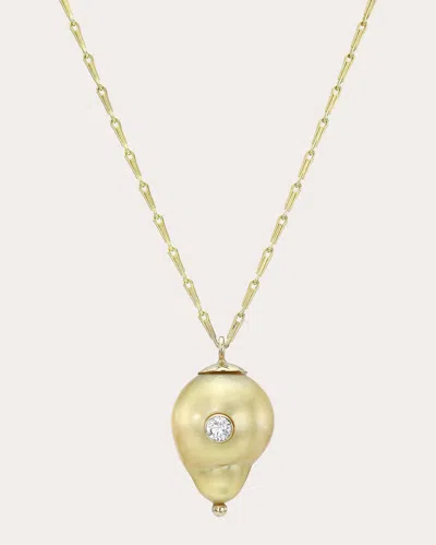 White/space Women's Golden Baroque Kenna Diamond Pendant Necklace