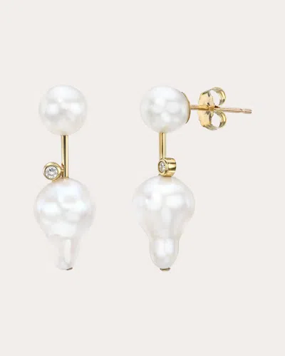 White/space Women's Mini Diamond Cloudbars Drop Earrings In White