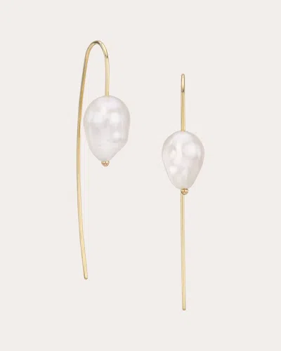 White/space Women's Nova Baroque Pearl Threader Earrings In White