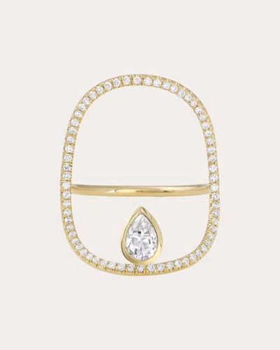 White/space Women's Pavé Pear Continuity Ring In Gold