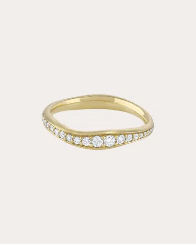 White/space Women's Pavé Touch Stacking Band Ring In Gold