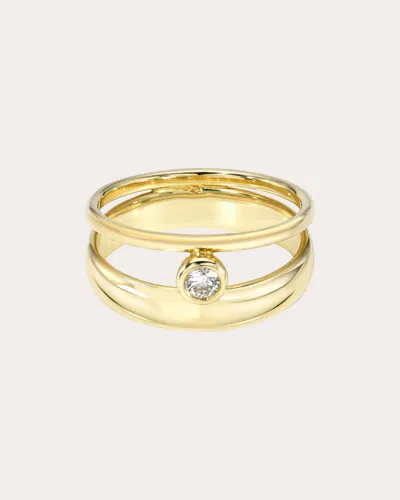 White/space Women's Signature Hover Ring In Gold