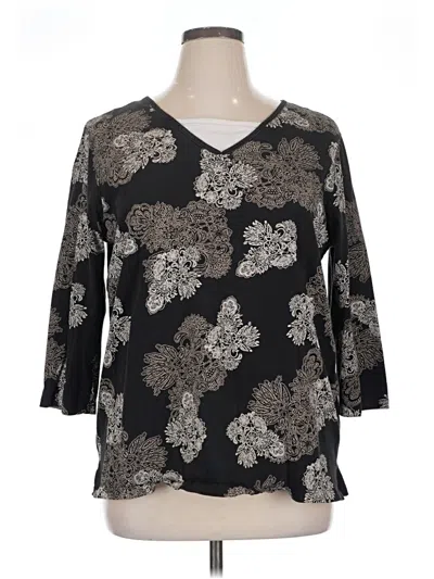 Pre-owned White Stag 3/4 Sleeve Blouse In Black