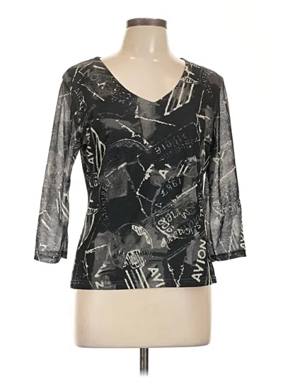 Pre-owned White Stag 3/4 Sleeve Blouse In Black
