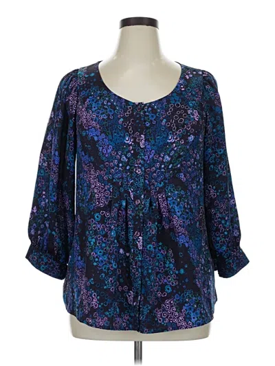 Pre-owned White Stag 3/4 Sleeve Blouse In Blue