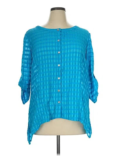 Pre-owned White Stag 3/4 Sleeve Blouse In Blue