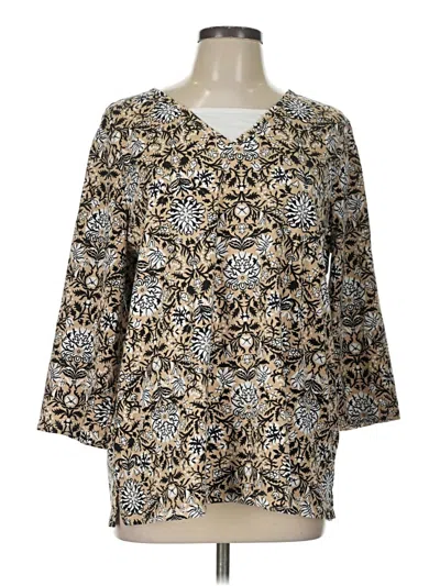 Pre-owned White Stag 3/4 Sleeve Blouse In Gold