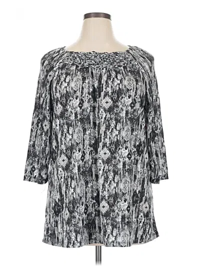 Pre-owned White Stag 3/4 Sleeve Blouse In Gray