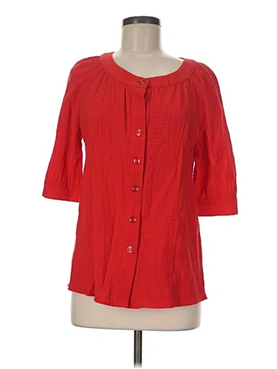 Pre-owned White Stag 3/4 Sleeve Blouse In Red