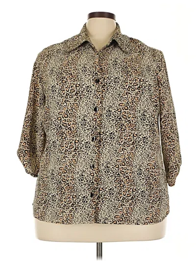 Pre-owned White Stag 3/4 Sleeve Blouse In Tan