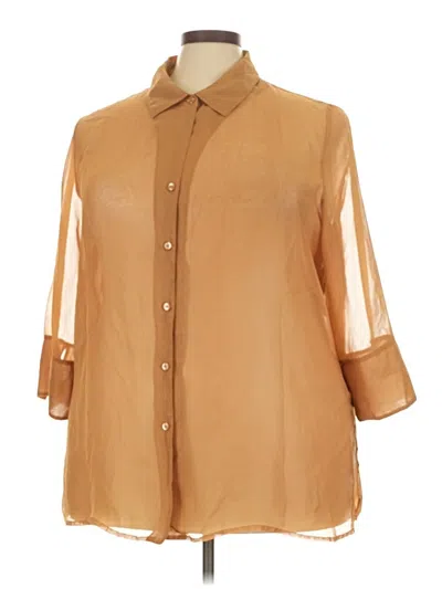 Pre-owned White Stag 3/4 Sleeve Blouse In Tan