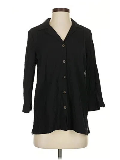 Pre-owned White Stag 3/4 Sleeve Button Down Shirt In Black