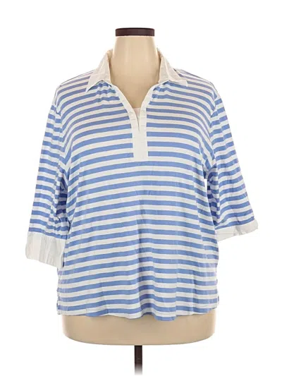 Pre-owned White Stag 3/4 Sleeve Button Down Shirt In Blue