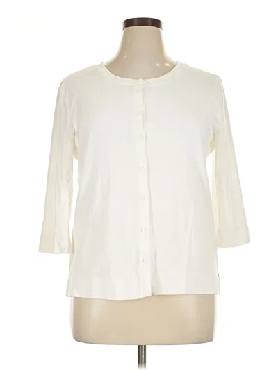 Pre-owned White Stag 3/4 Sleeve Button Down Shirt In Ivory