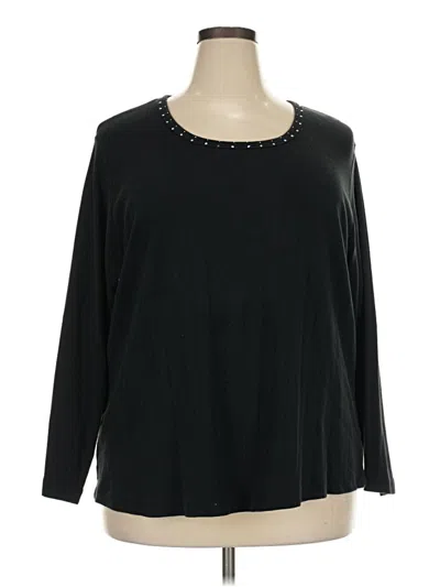 Pre-owned White Stag 3/4 Sleeve Top Black Crew Neck Tops