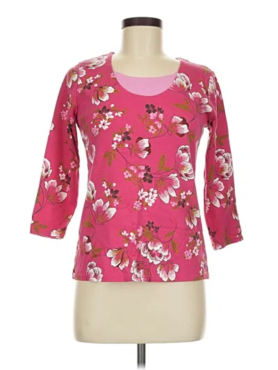 Pre-owned White Stag 3/4 Sleeve Top Pink Boatneck Tops