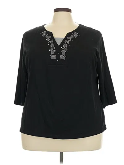Pre-owned White Stag 3/4 Sleeve T-shirt In Black