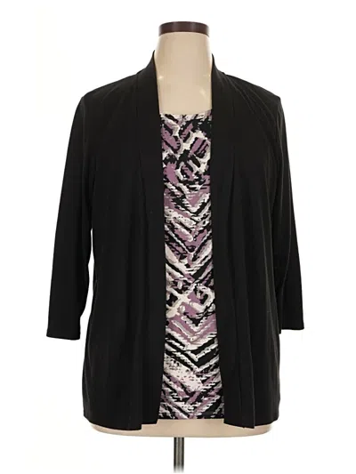 Pre-owned White Stag Cardigan Sweater In Black