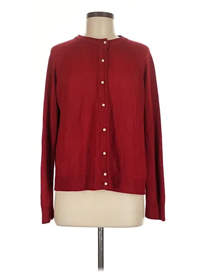 Pre-owned White Stag Cardigan Sweater In Burgundy