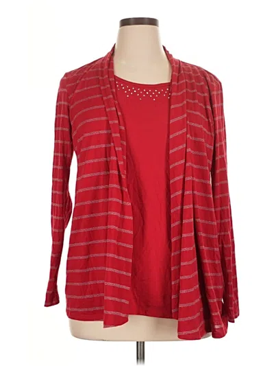 Pre-owned White Stag Cardigan Sweater In Red